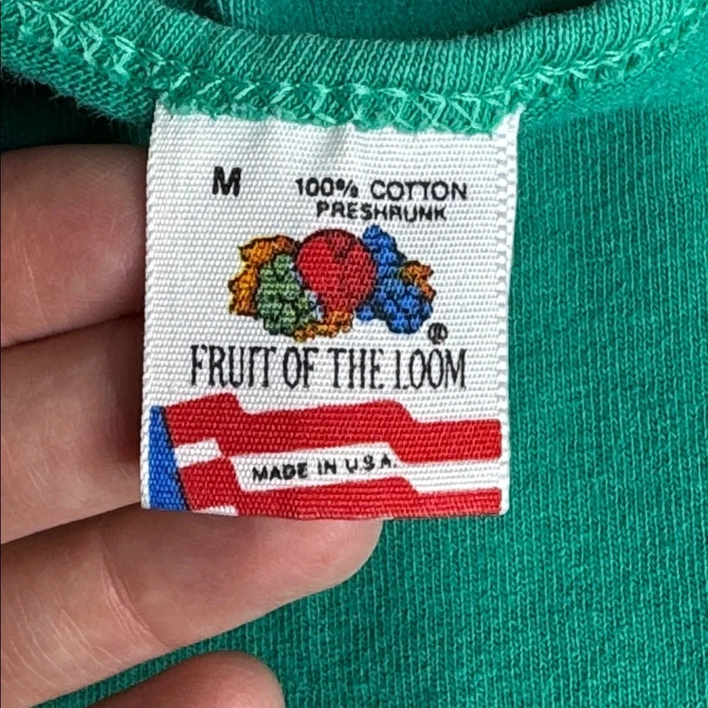 Vintage Fruit of The Loom Green Tank Top Size Medium